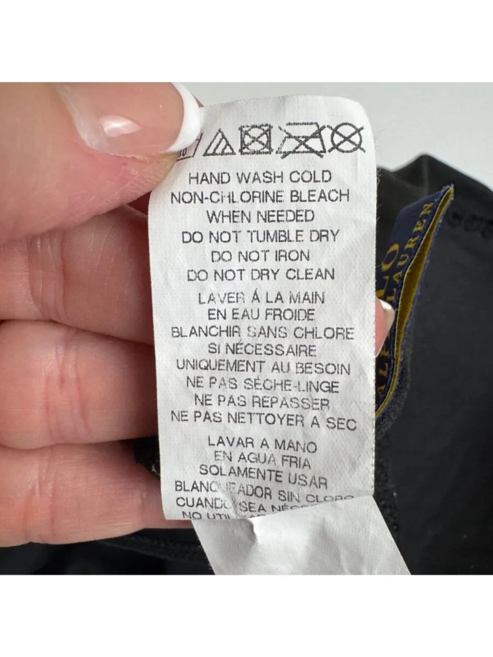 Polo Ralph Lauren One Piece Swimsuit Black Medium Modest Classic Resortwear